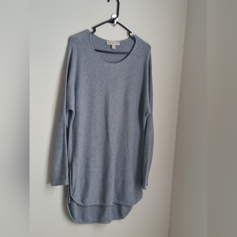 Michael Kors Sweater Women Large Gray Knit Top Elegant Office Academia Preppy